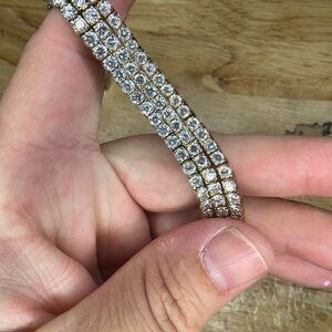 Gold Crystal Tennis Bracelet - Elegant Women's Jewelry